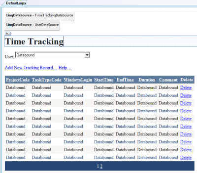 ASP.NET Overview screen in Visual Studio