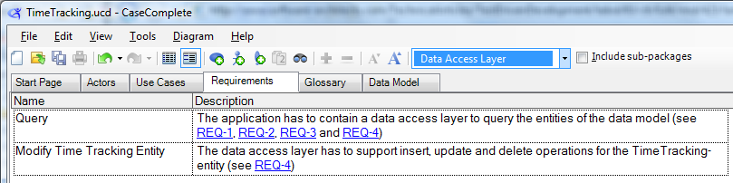 Data access layer requirements