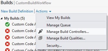 Manage Build Controllers from Build Tab in Team Explorer